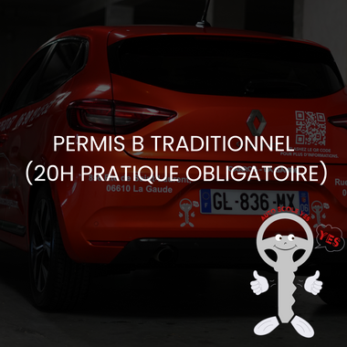 PERMIS B MANUEL AVEC CODE (20H PRATIQUE OBLIGATOIRE)